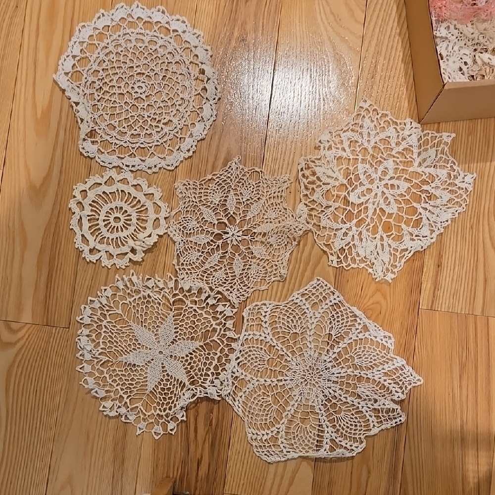 Handmade Crochet Doilies Set